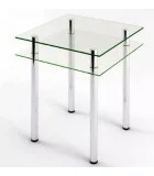 Glass dining table D-01-1 with tempered glass and chrome legs order